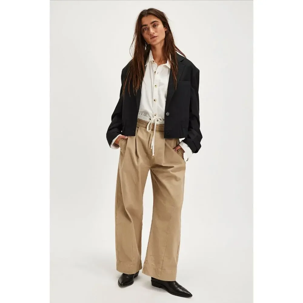 Free People Agnes Cropped Black Jacket NWT Women’s Small‎